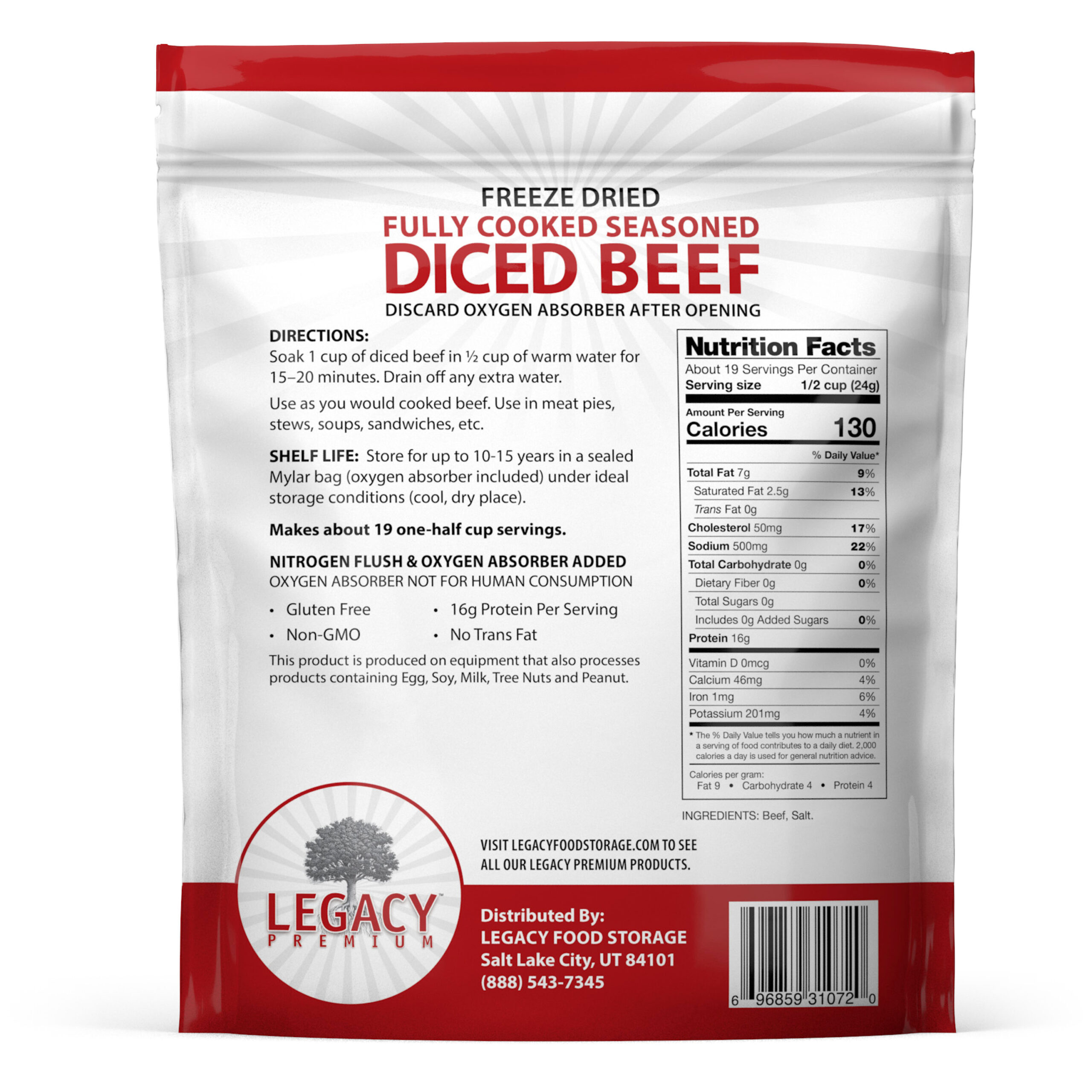 LEGACY ASSORTED 100 USDA FREEZE DRIED MEAT PACKAGE